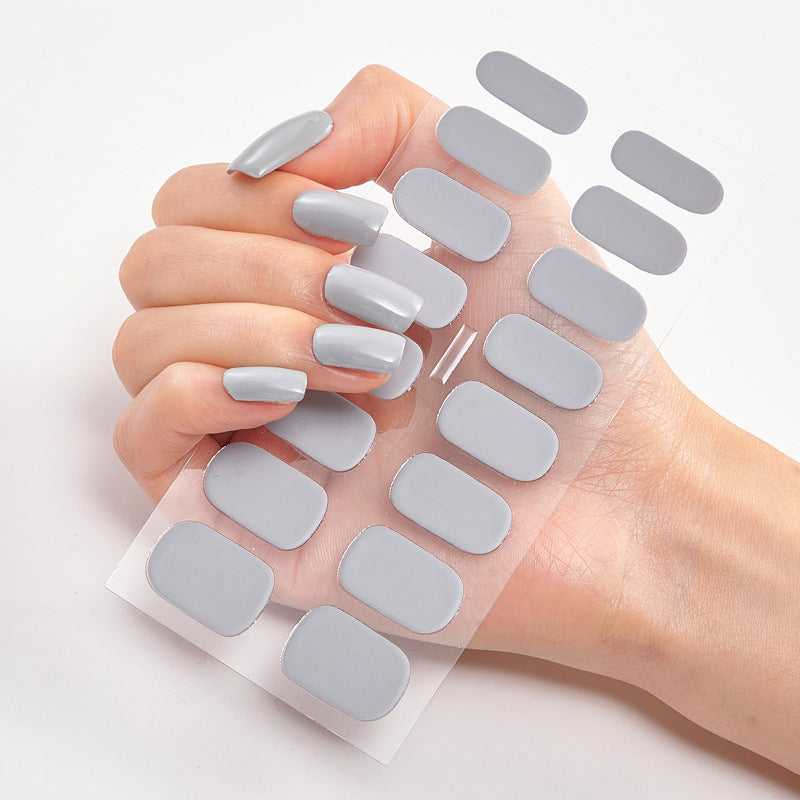Pure Color 16PCS Nail Stickers for Easy DIY Nail Art