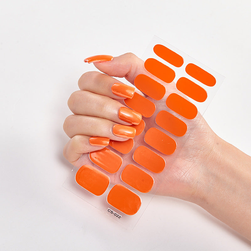 Pure Color 16PCS Nail Stickers for Easy DIY Nail Art