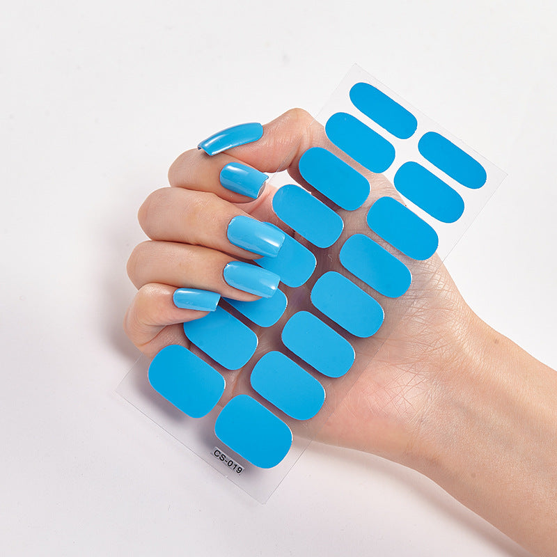 Pure Color 16PCS Nail Stickers for Easy DIY Nail Art