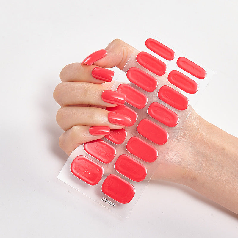 Pure Color 16PCS Nail Stickers for Easy DIY Nail Art