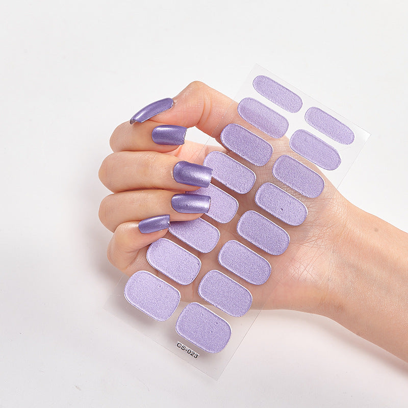 Pure Color 16PCS Nail Stickers for Easy DIY Nail Art