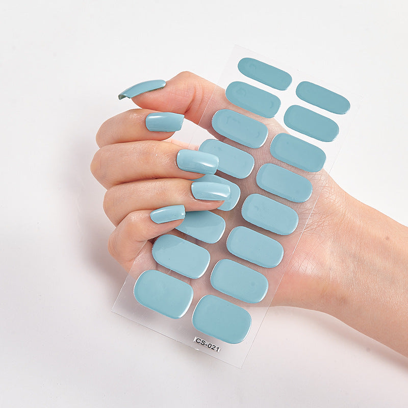 Pure Color 16PCS Nail Stickers for Easy DIY Nail Art