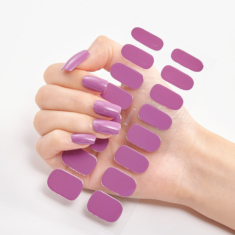 Pure Color 16PCS Nail Stickers for Easy DIY Nail Art