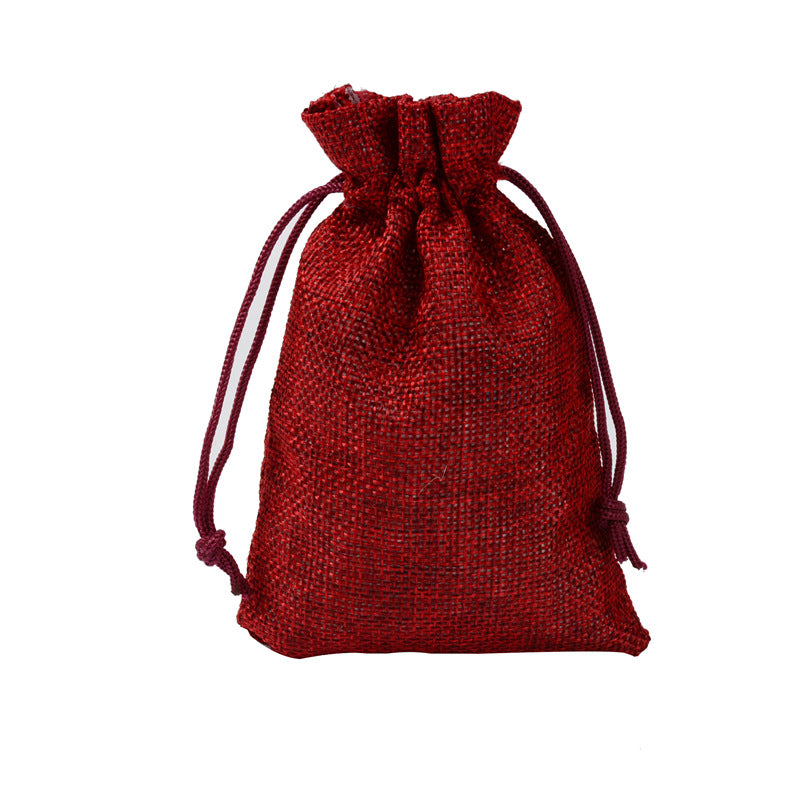 Drawstring Linen Jewelry Gift Bag Mini Rope Pouch Cloth Sets