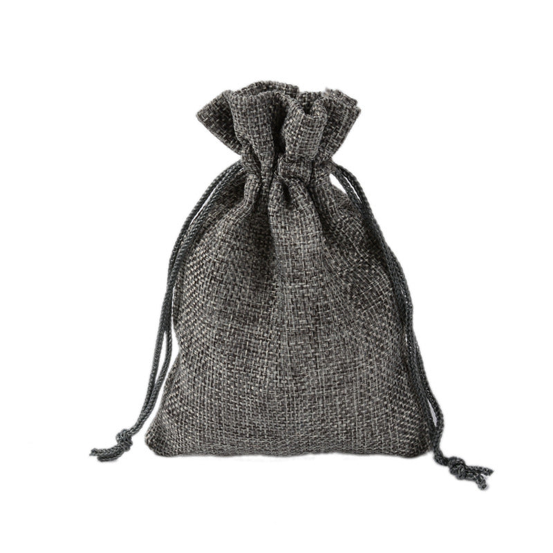 Drawstring Linen Jewelry Gift Bag Mini Rope Pouch Cloth Sets