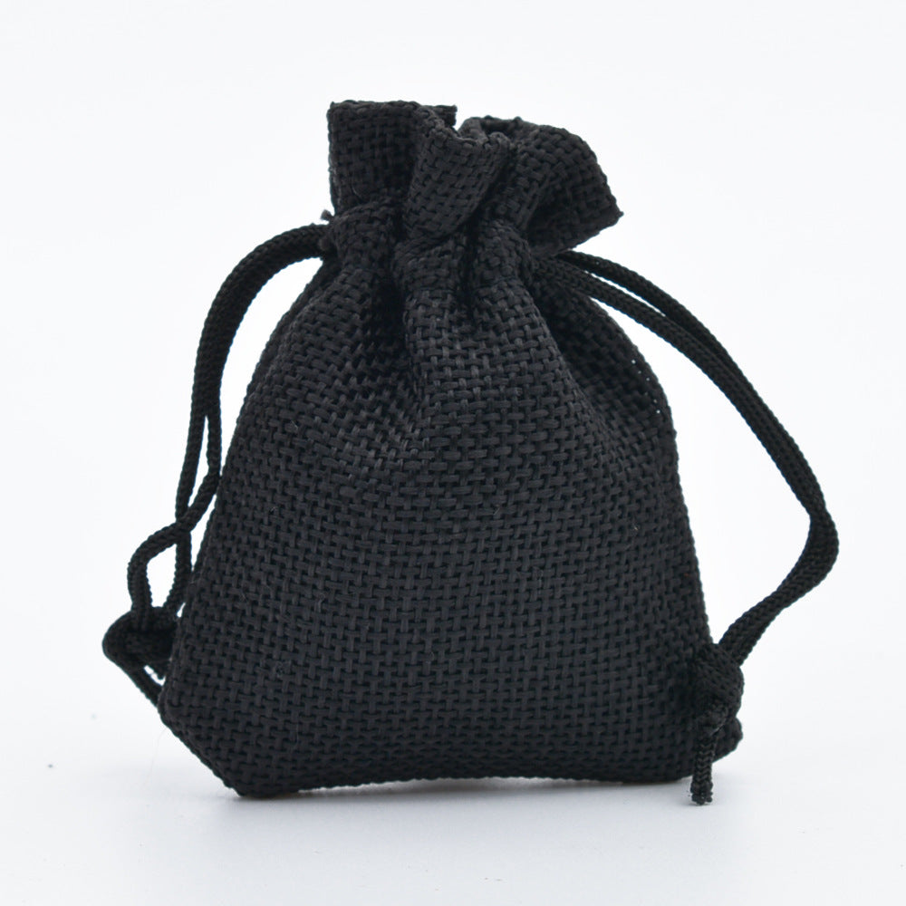 Drawstring Linen Jewelry Gift Bag Mini Rope Pouch Cloth Sets