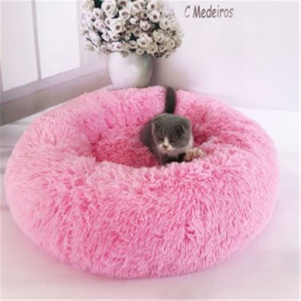 Luxury Round Plush Pet Bed Warm Cozy Nest Pad for Cats Dogs