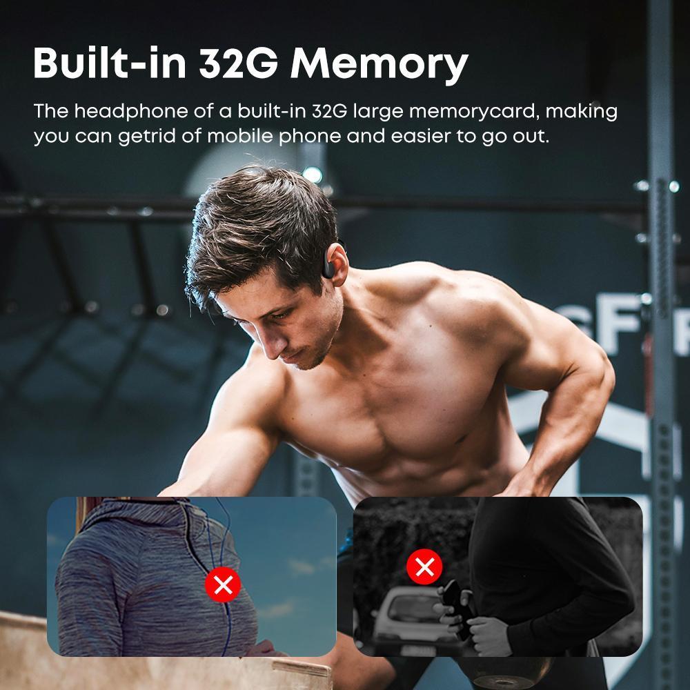 IPX8 Waterproof Bone Conduction Swimming Headphones 32GB MP3