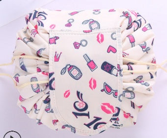 Animal Print Large Capacity Drawstring Cosmetic Storage Bag for Travel Use