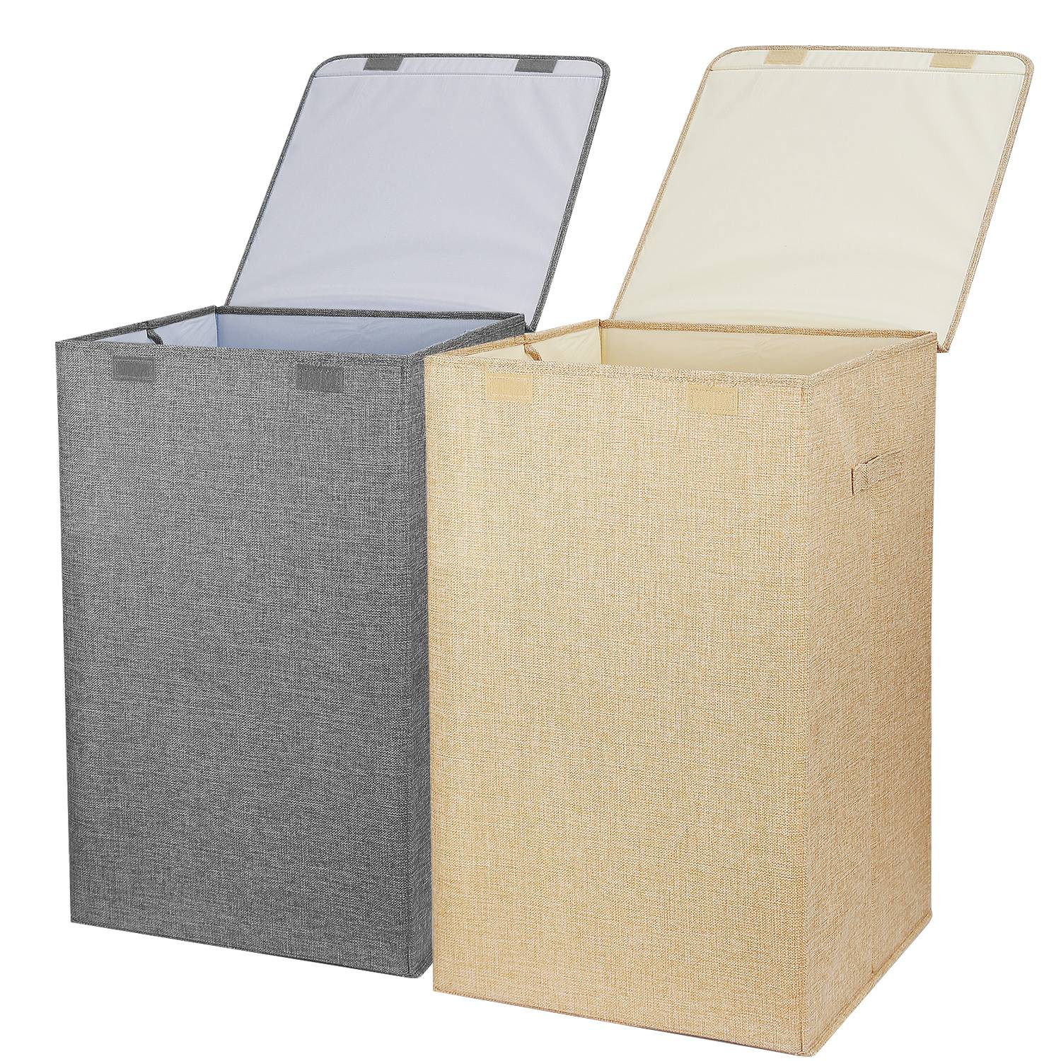 Foldable Laundry Hamper with Lid and Handles Storage Organizer