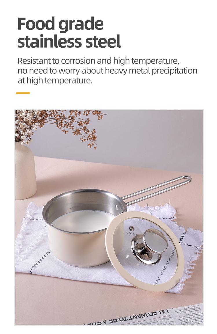 16cm 304 Stainless Steel Milk Pan with Lid