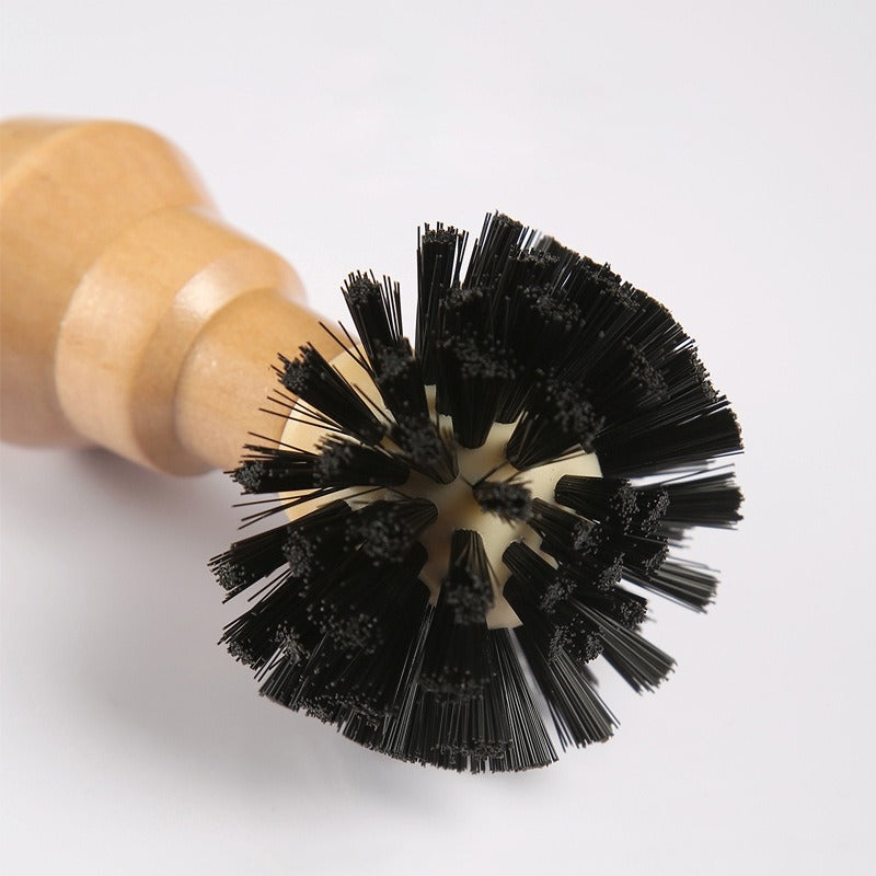 2pcs Coffee Machine Cleaning Brush Wooden Handle Nylon Bristles