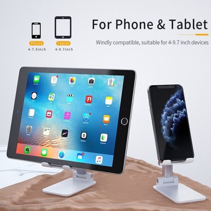 Metal Phone Tablet Stand Foldable Adjustable Desktop Holder