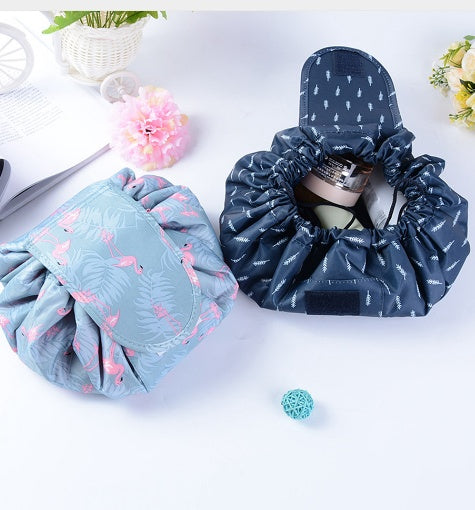 Animal Print Large Capacity Drawstring Cosmetic Storage Bag for Travel Use