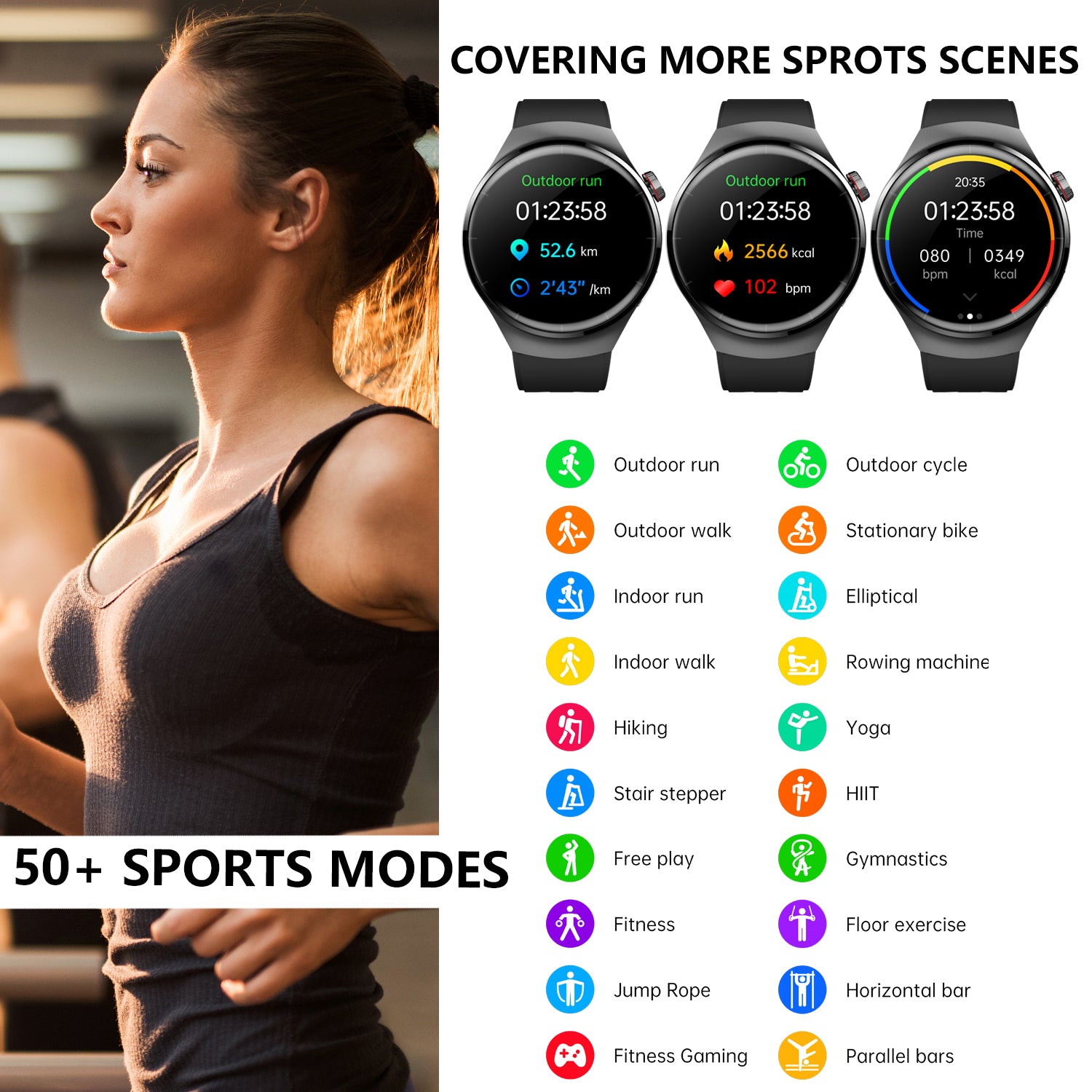 Fashion Smartwatch with Bluetooth Call, Health Tracking & IP67 Waterproof