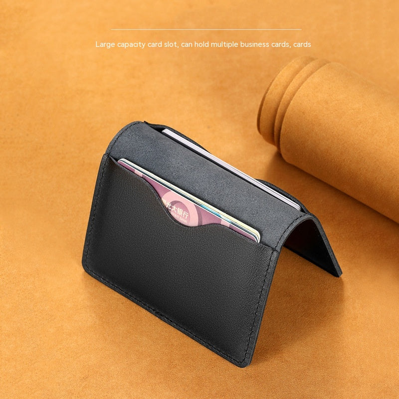 Ultra Thin Cowhide Card Holder for Men and Women Slim Minimal Wallet