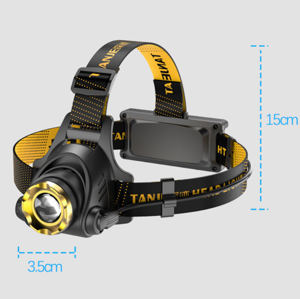 Rechargeable LED Headlamp Zoom Headlight 3 Modes Outdoor Torch