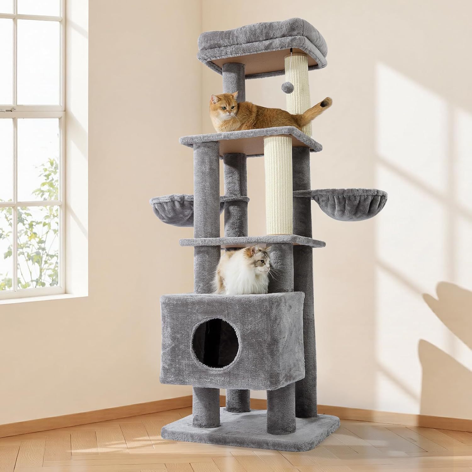 Premium Large Cat Tree Heavy Duty Tower with Scratch Post Perch