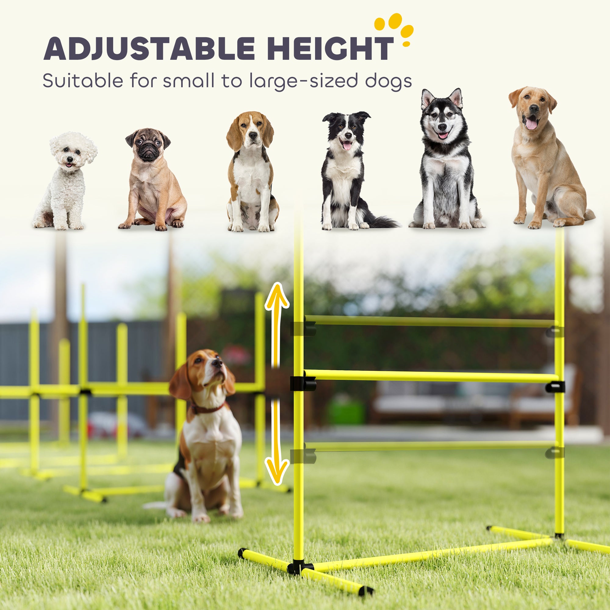 4-Piece Dog Agility Training Set – Adjustable Jump Bars with Portable Carry Bag