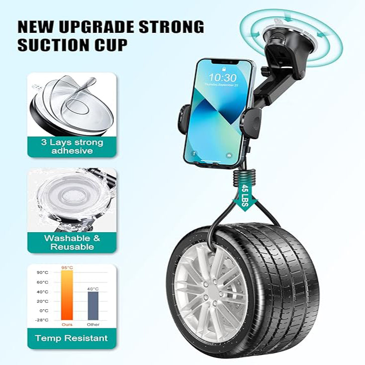 4 in 1 Car Phone Mount Universal Holder Strong Suction Grip