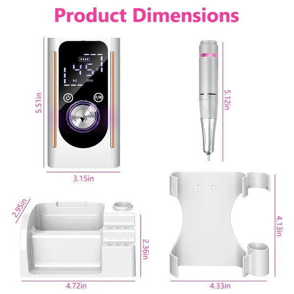 Portable 45000 RPM Rechargeable Nail Drill Machine