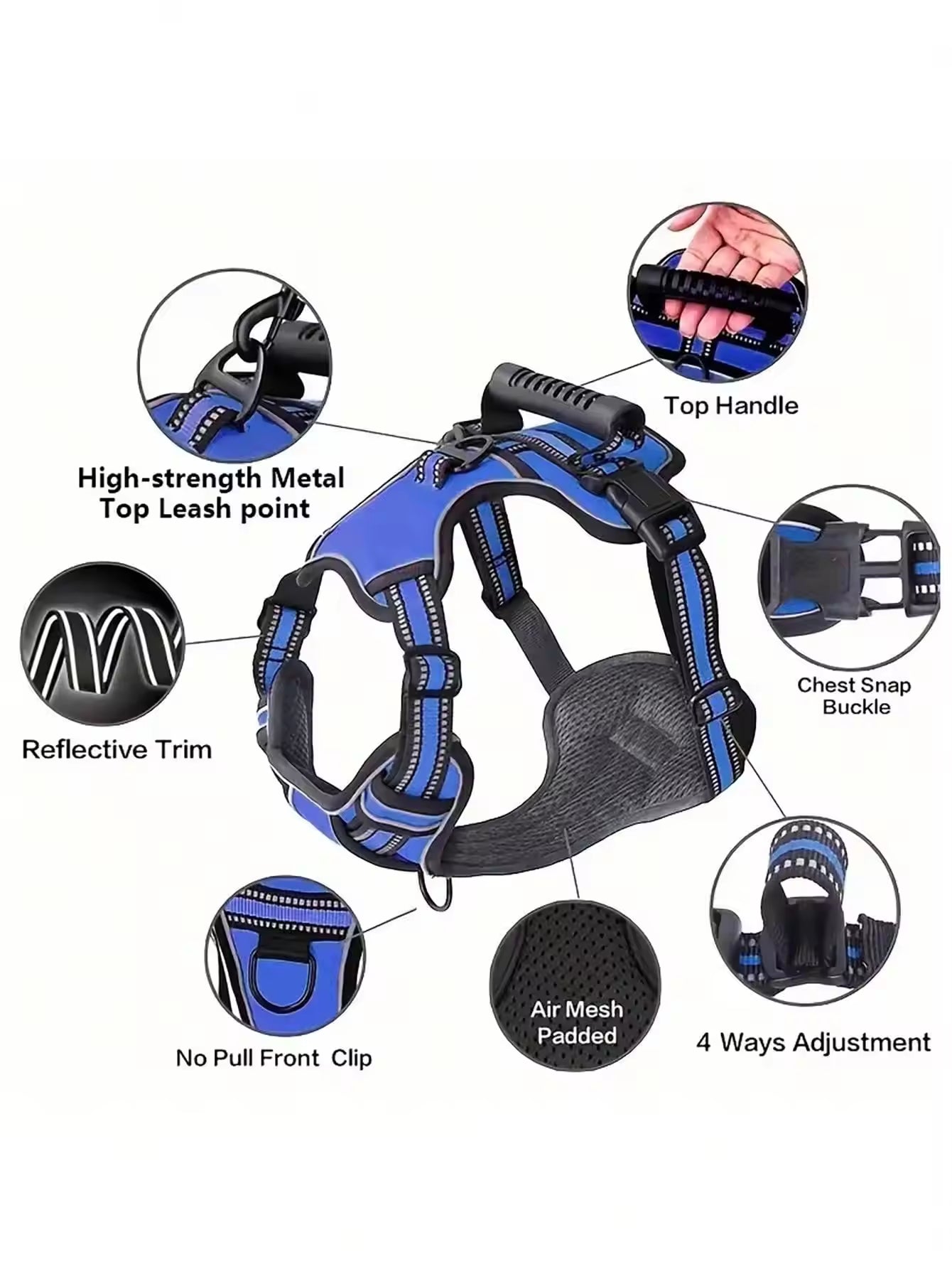 Premium Tactical Dog Harness Set Travel Kit Leash Bowl Belt