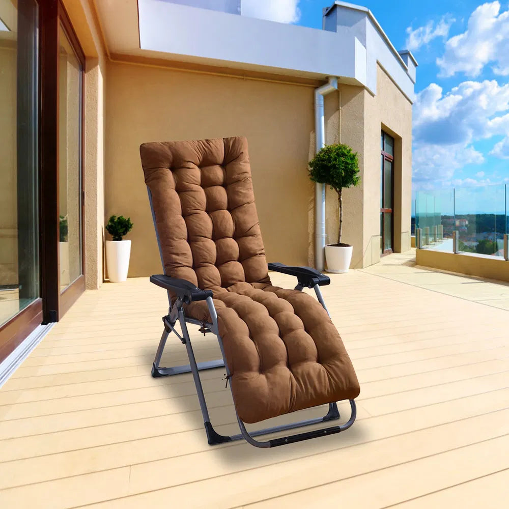 67x22in Chaise Lounge Cushion Recliner Patio Chair Pad Soft Comfort