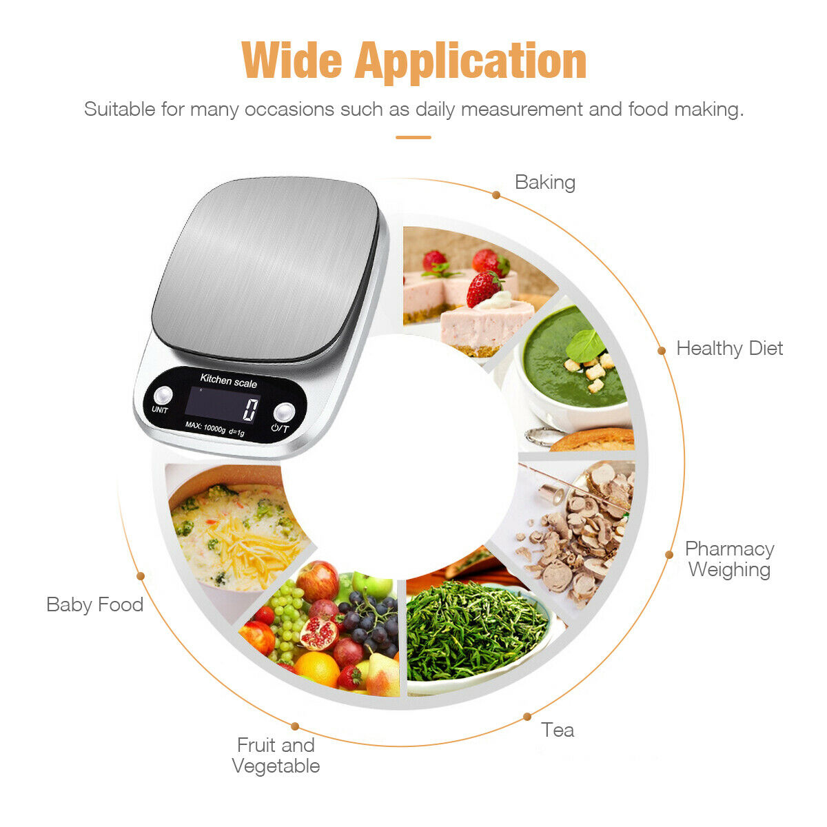 Digital Kitchen Food Diet Scale with Stainless Steel