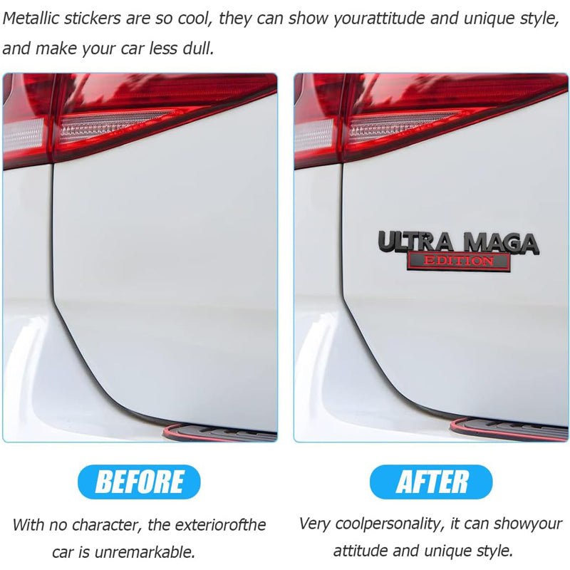 2PCS Ultra Edition 3D Metal Car Emblem Badge Sticker