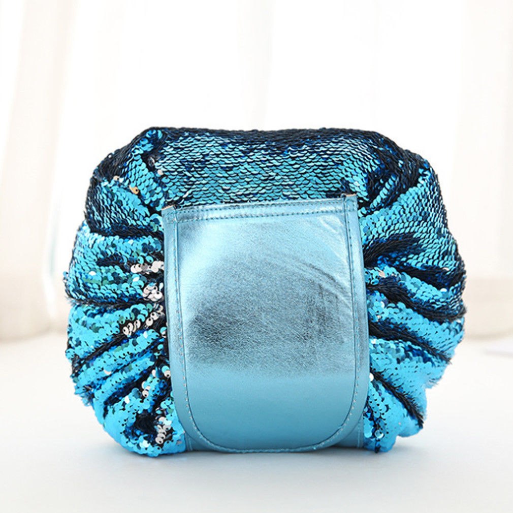 Animal Print Large Capacity Drawstring Cosmetic Storage Bag for Travel Use