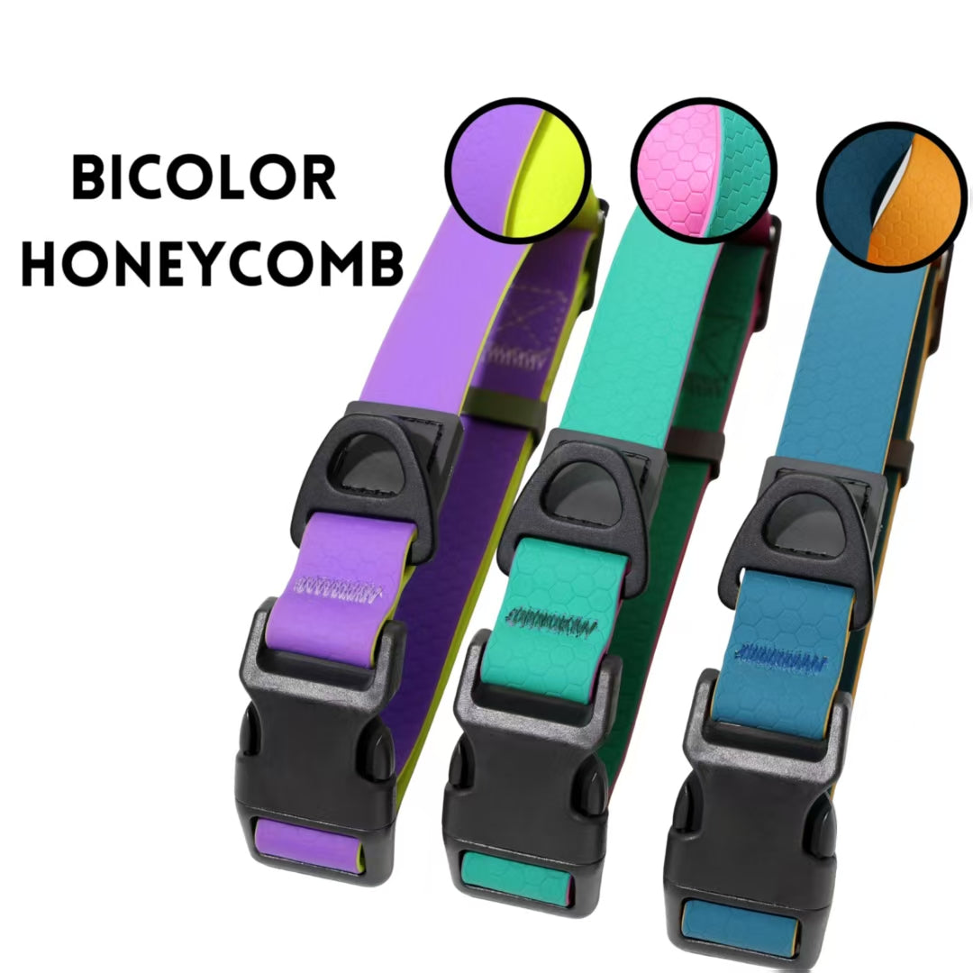 Honeycomb Embossed Dual-Color Pet Leash Set for Stylish Control