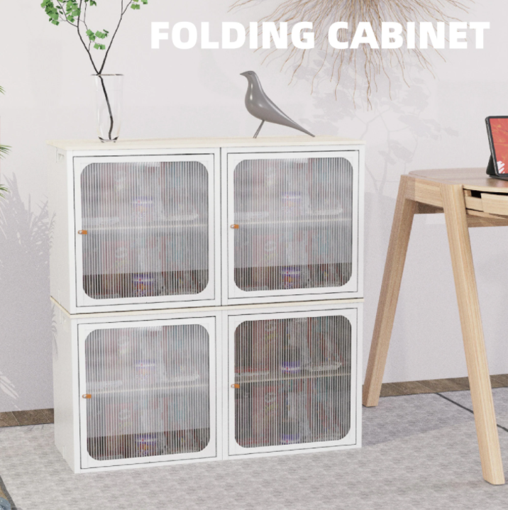 Heavy Duty Foldable Storage Cabinet with Door Steel-Wood Build