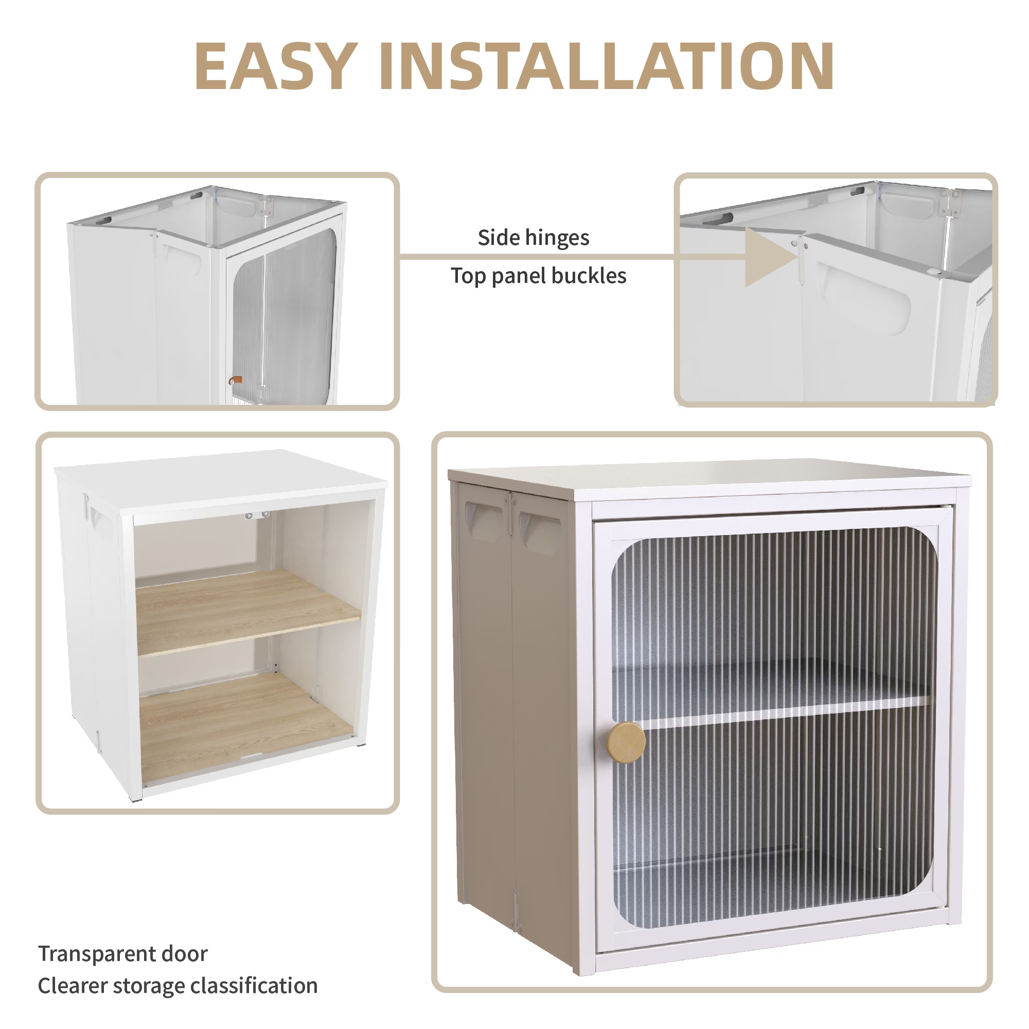 Heavy Duty Foldable Storage Cabinet with Door Steel-Wood Build