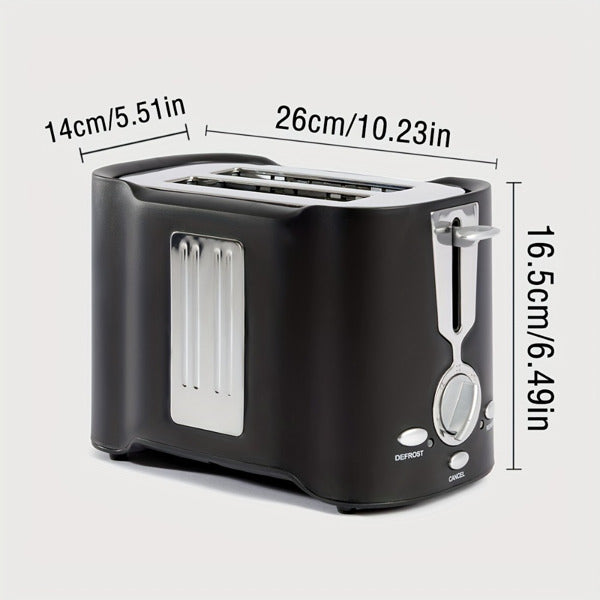 2 Slice Toaster Wide Slot Fast Even Toasting Easy Clean Design