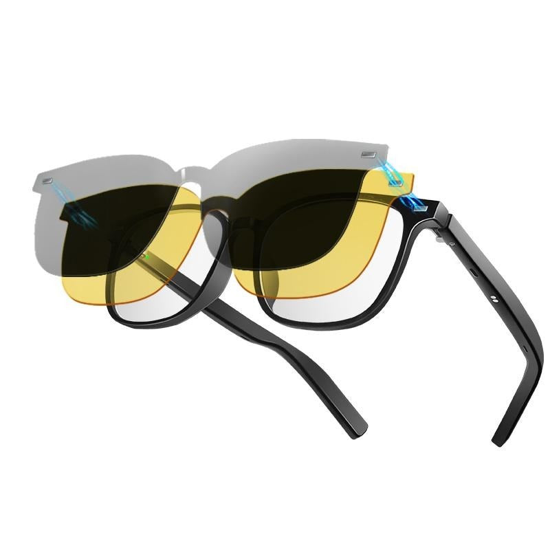 Smart AI Bluetooth Glasses Magnetic Lenses Open Ear Audio Touch Control