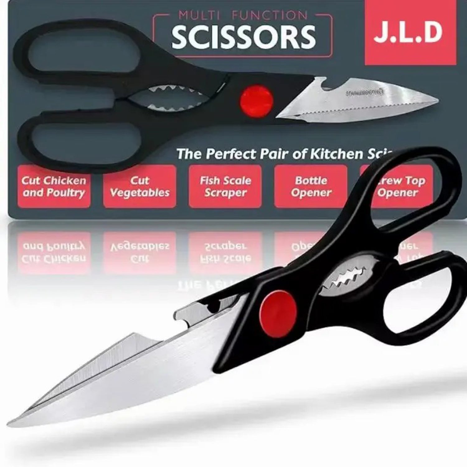 Multifunction Kitchen Scissors with Bottle Opener