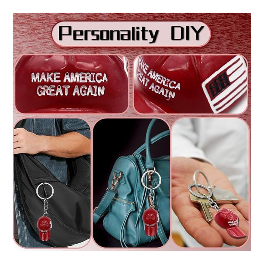 Premium Red Cap Keychain Set – Stylish Alloy Hat Pendant Pack