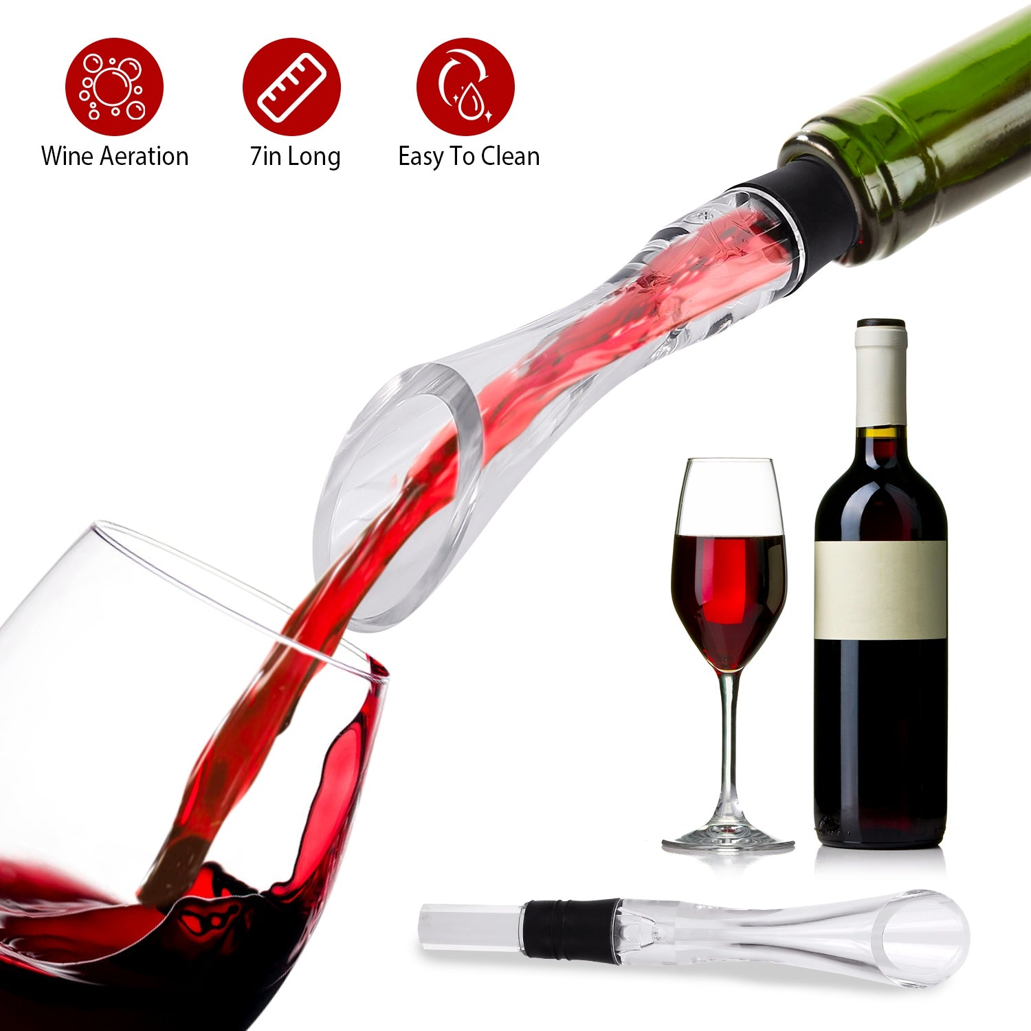 Wine Aerator Pourer Spout Drip-Free Decanter Stopper
