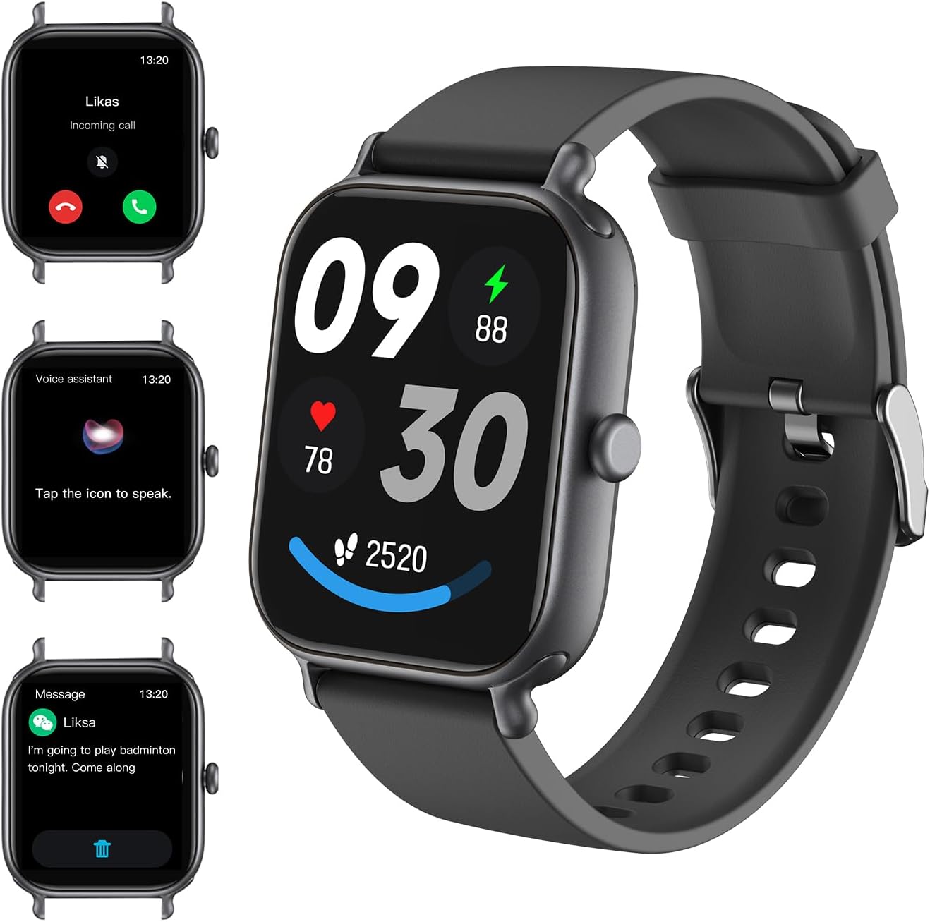 2.0 Inch HD Smartwatch Bluetooth Call IP68 Fitness Health Tracker