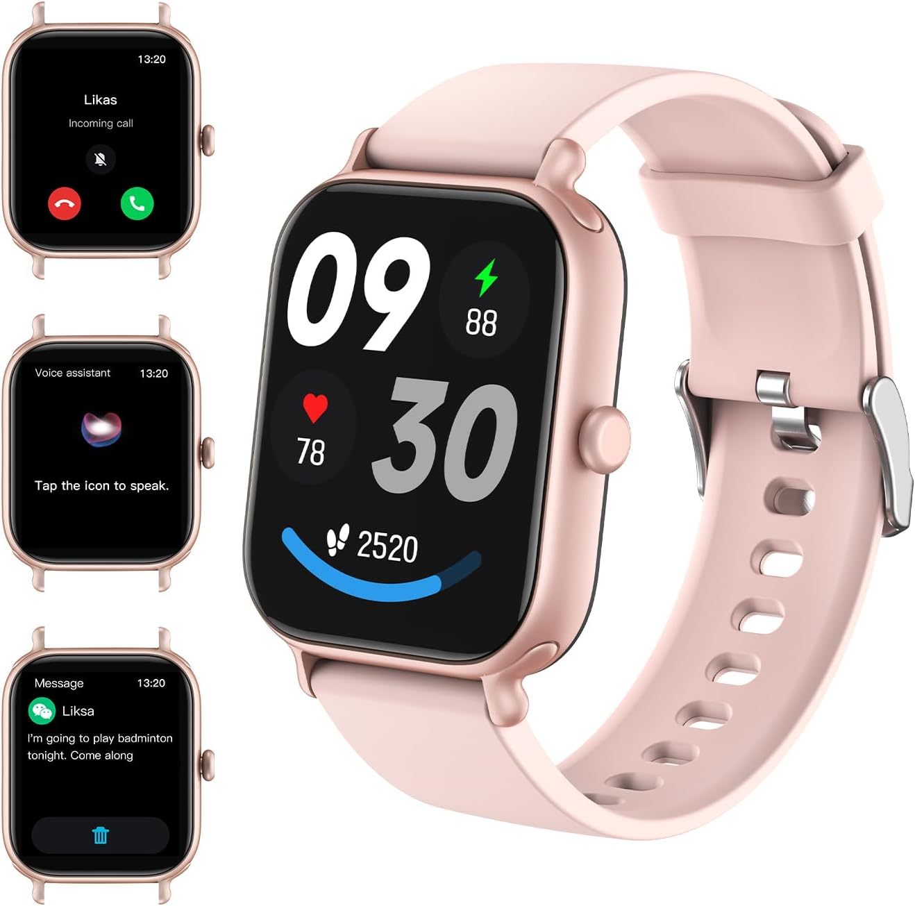 2.0 Inch HD Smartwatch Bluetooth Call IP68 Fitness Health Tracker