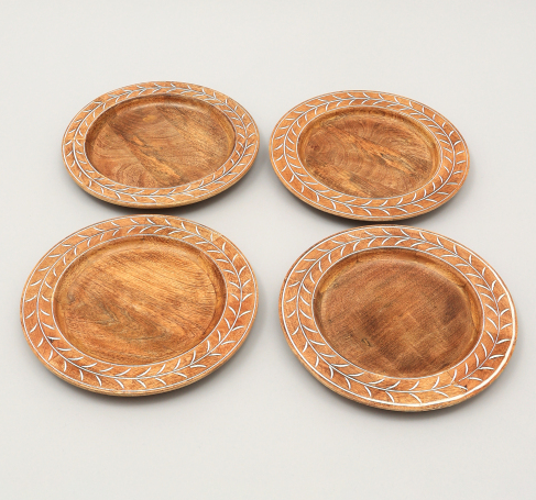 Handcrafted 13-Inch Wooden Charger Plate – Rustic Dining Decor