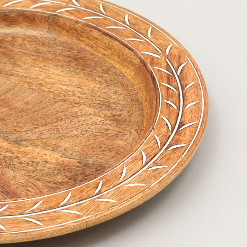 Handcrafted 13-Inch Wooden Charger Plate – Rustic Dining Decor