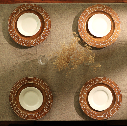 Handcrafted 13-Inch Wooden Charger Plate – Rustic Dining Decor