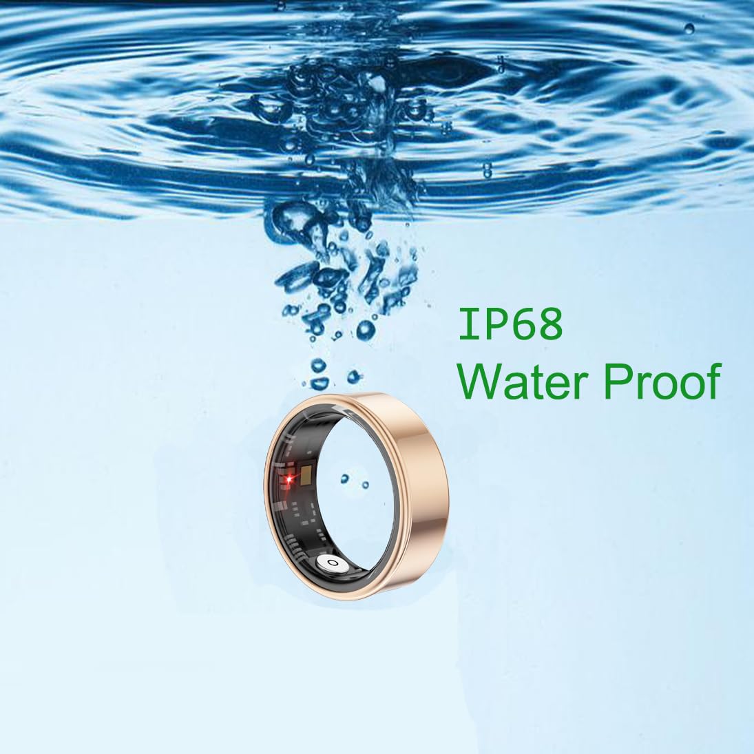 IP68 Waterproof Smart Ring Health Tracker Fitness Sleep Heart Rate Blood Oxygen