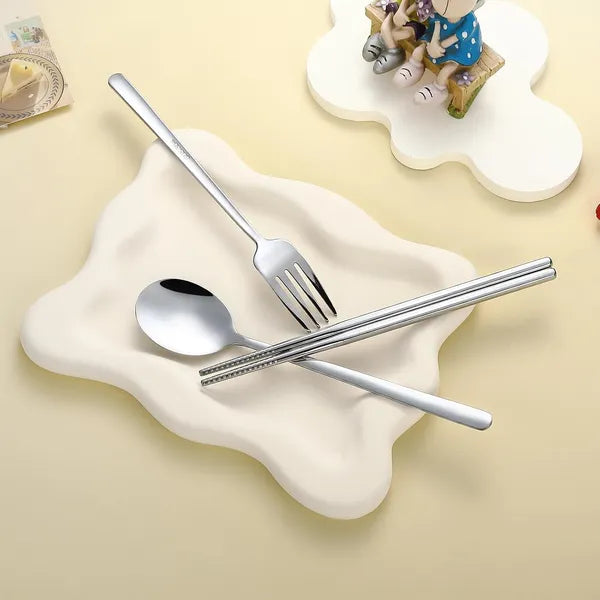 Travel Cutlery Set Stainless Steel Reusable Utensils Case