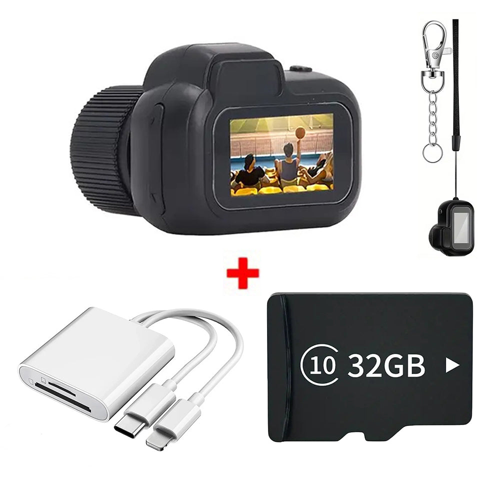 Key Chain Mini Camera 1080P Pocket Recorder with 32GB Card