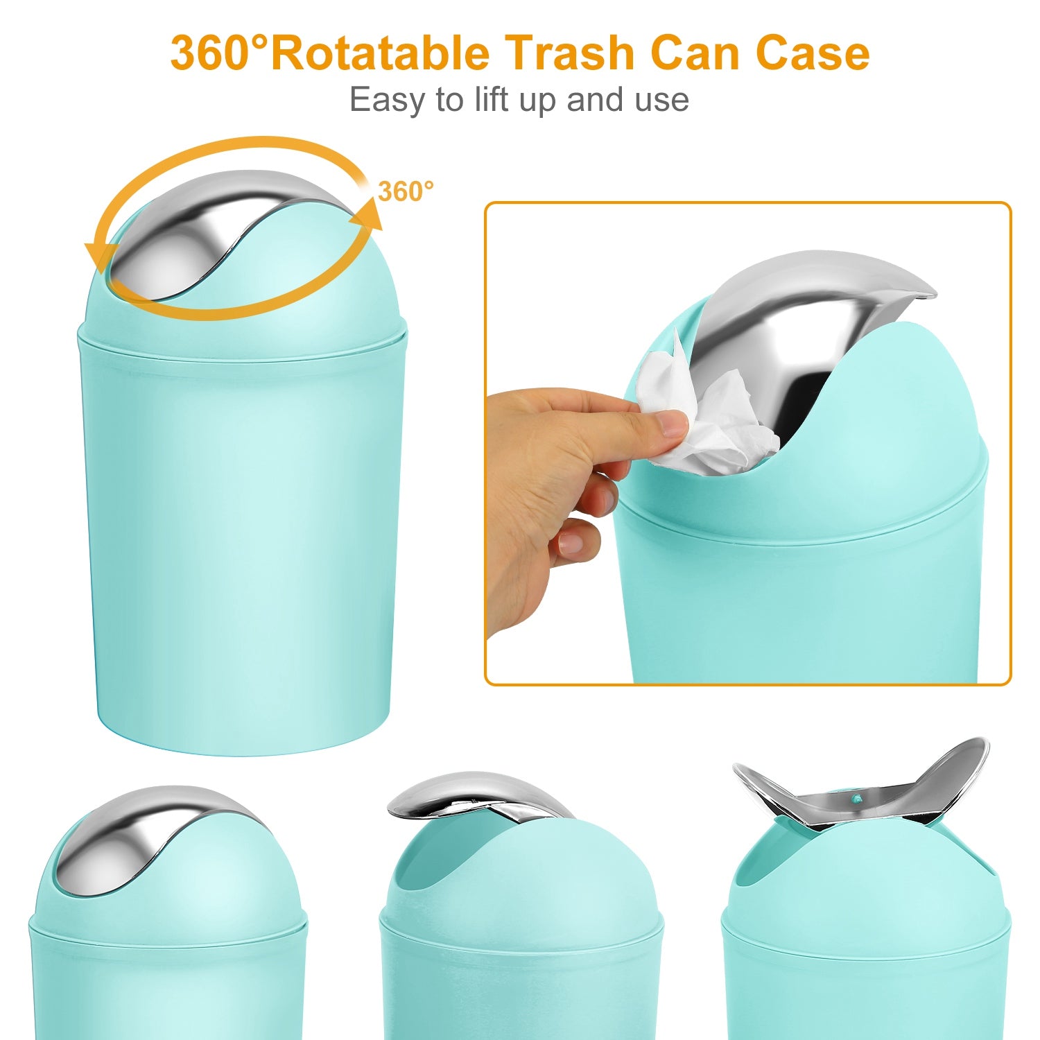 6 Piece Bathroom Accessories Set Soap Dispenser Trash Can