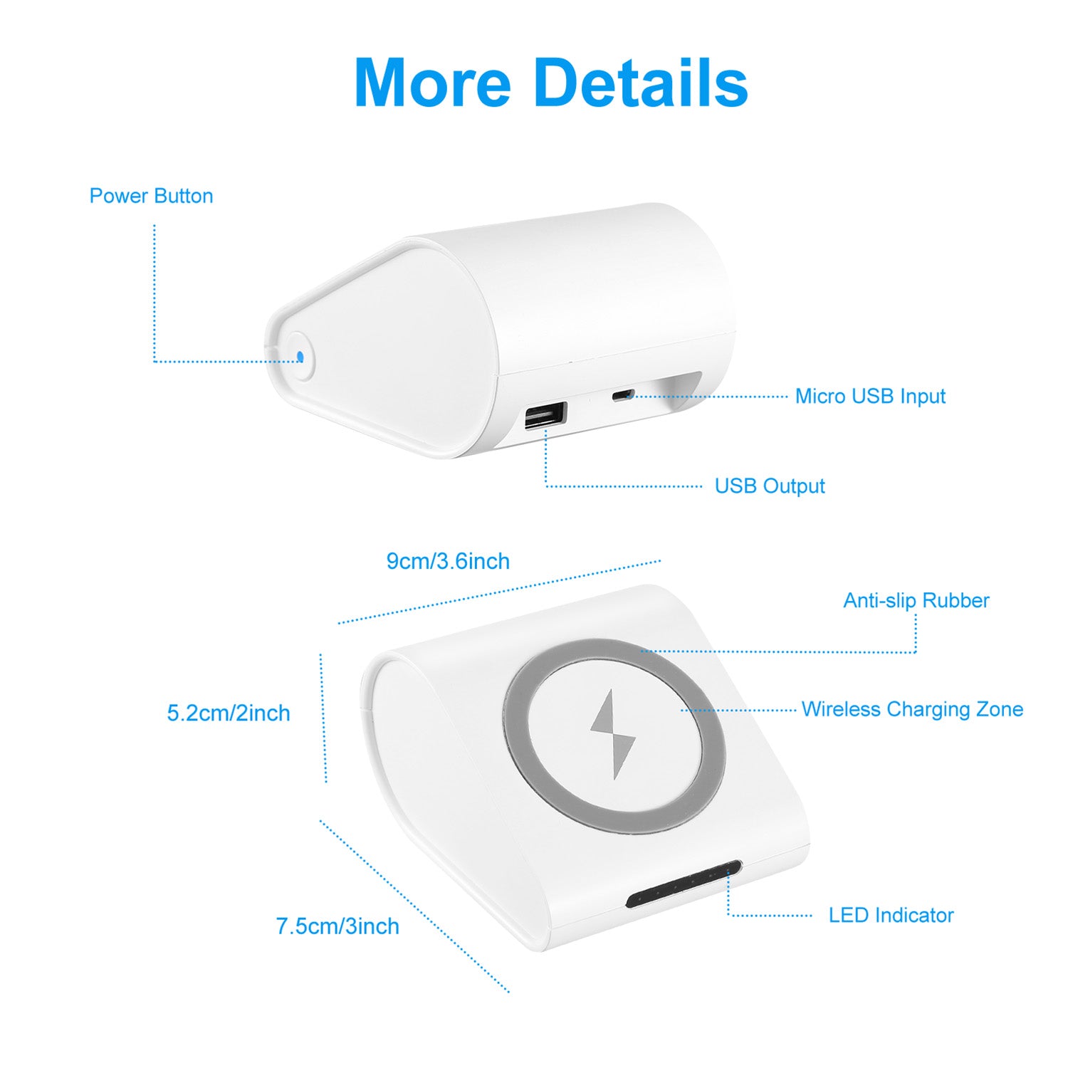 Qi Wireless Power Bank Fast Charging Portable Charger Backup