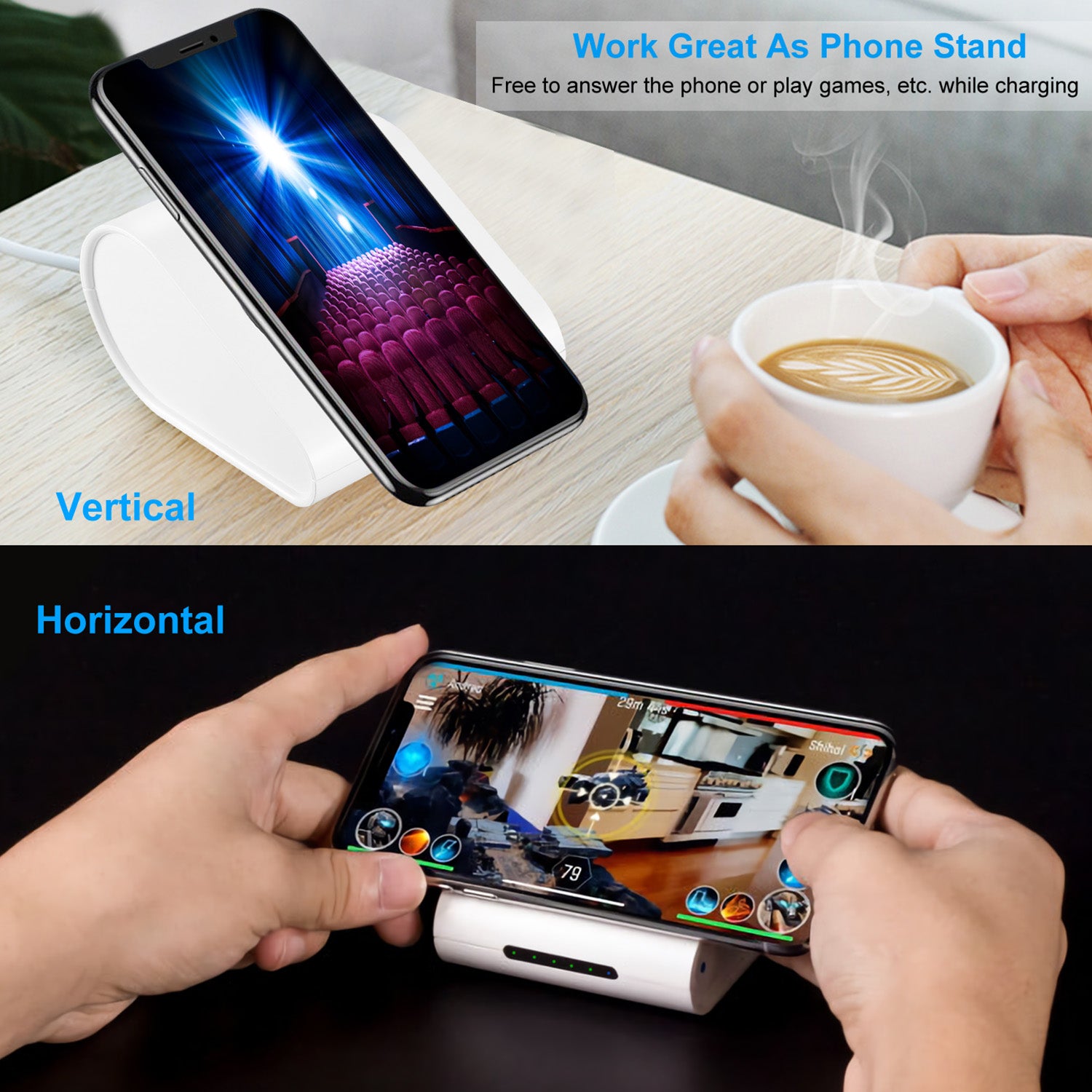 Qi Wireless Power Bank Fast Charging Portable Charger Backup