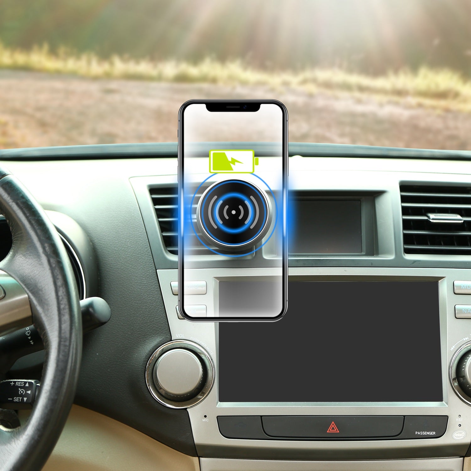 Magnetic Qi Wireless Car Charger Fast Charging Phone Mount